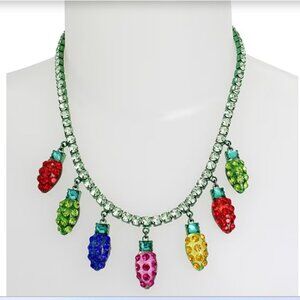 COPY - Betsey Johnson Jingle Bell Bling Christmas Lights Glass Stone Necklace
